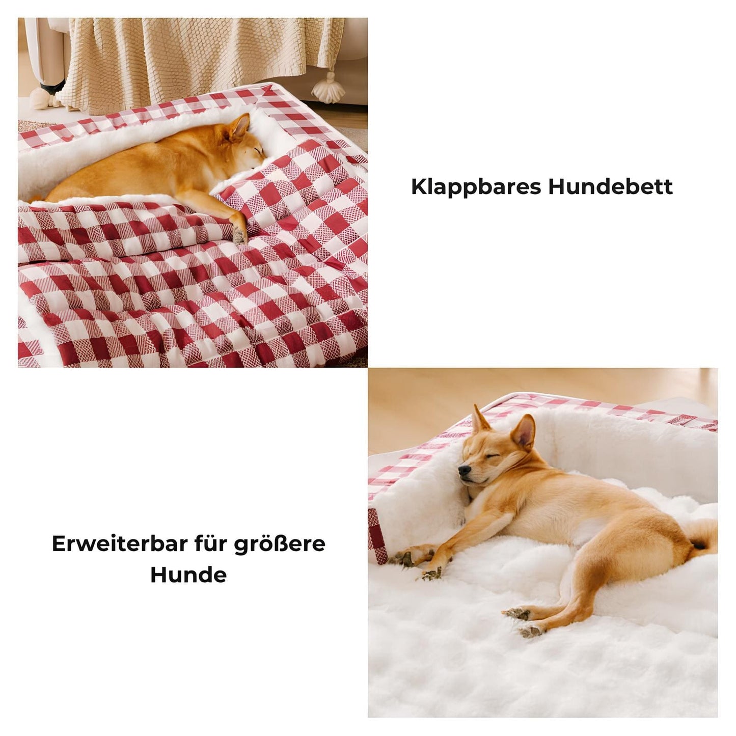 ergonomisches-beruhigungs-hundebett-waschbar-klassisch-karo-rot-mittel-für-hunde-happyhunde