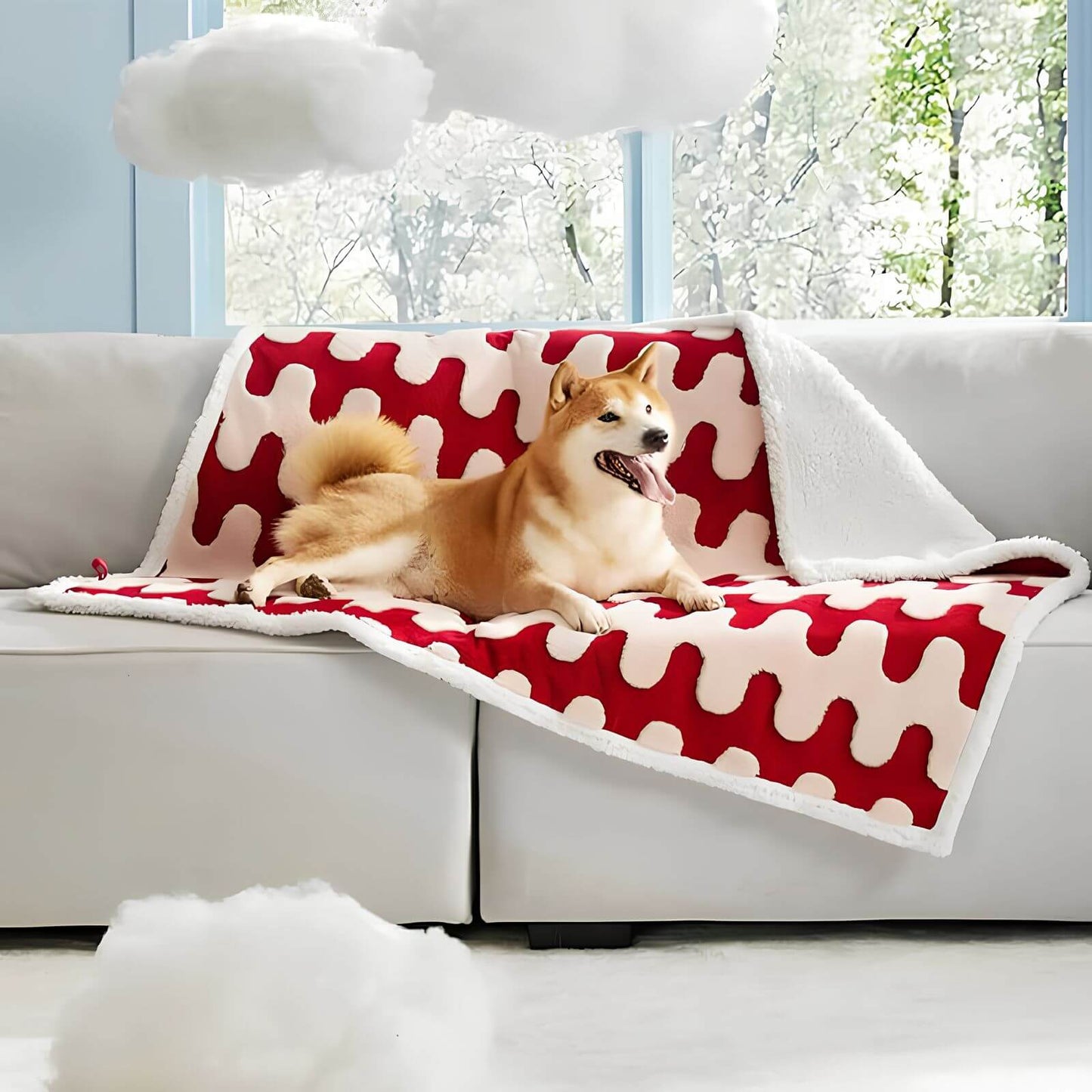 Wasserdichte Sherpa Hundedecke - Multifunktionale, weiche Decke
