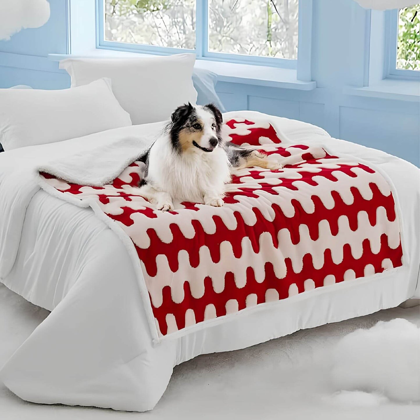 Wasserdichte Sherpa Hundedecke - Multifunktionale, weiche Decke