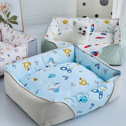 cartoon-hundebett-weiches-halsstuetzkissen-pluesch-bequem-orthopaedisch-komfort-happyhunde