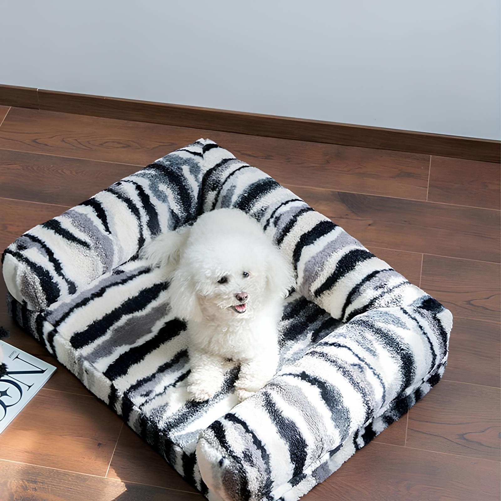 chiczebra-orthopädisches-hundebett-waschbar-memory-schaum-zebra-design-HappyHunde