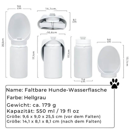 Faltbare Hunde-Wasserflasche - Tragbare Trinkflasche