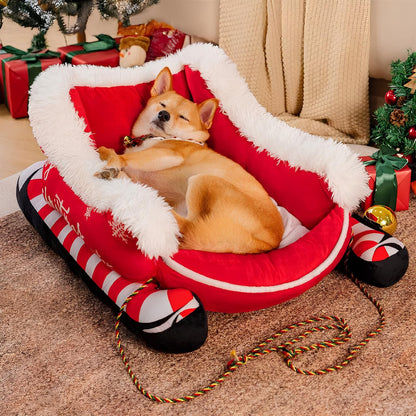 festliches-hundebett-kuscheliger-weihnachts-schlitten-pluesch-happyhunde