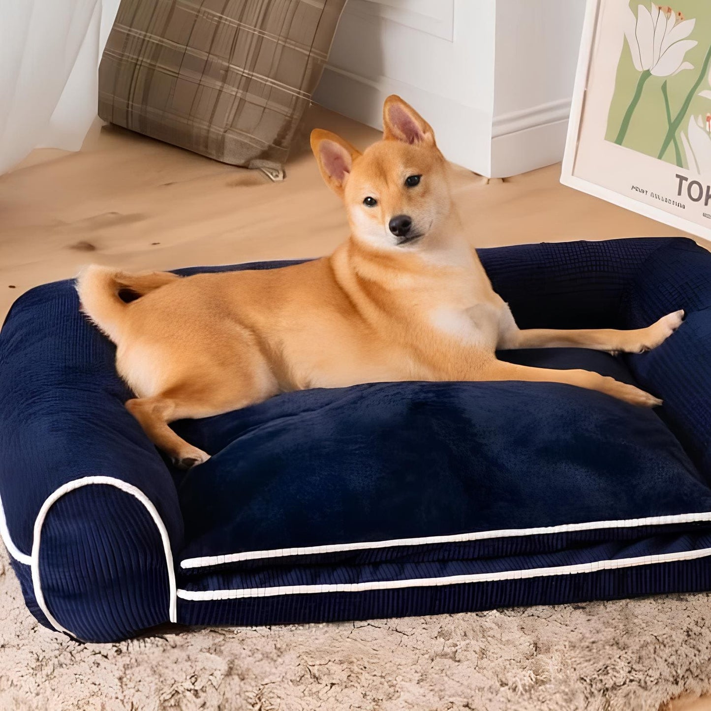 flanell-deluxe-orthopaedisches-hundebett-memory-schaum-komfort-joint-support-HappyHunde