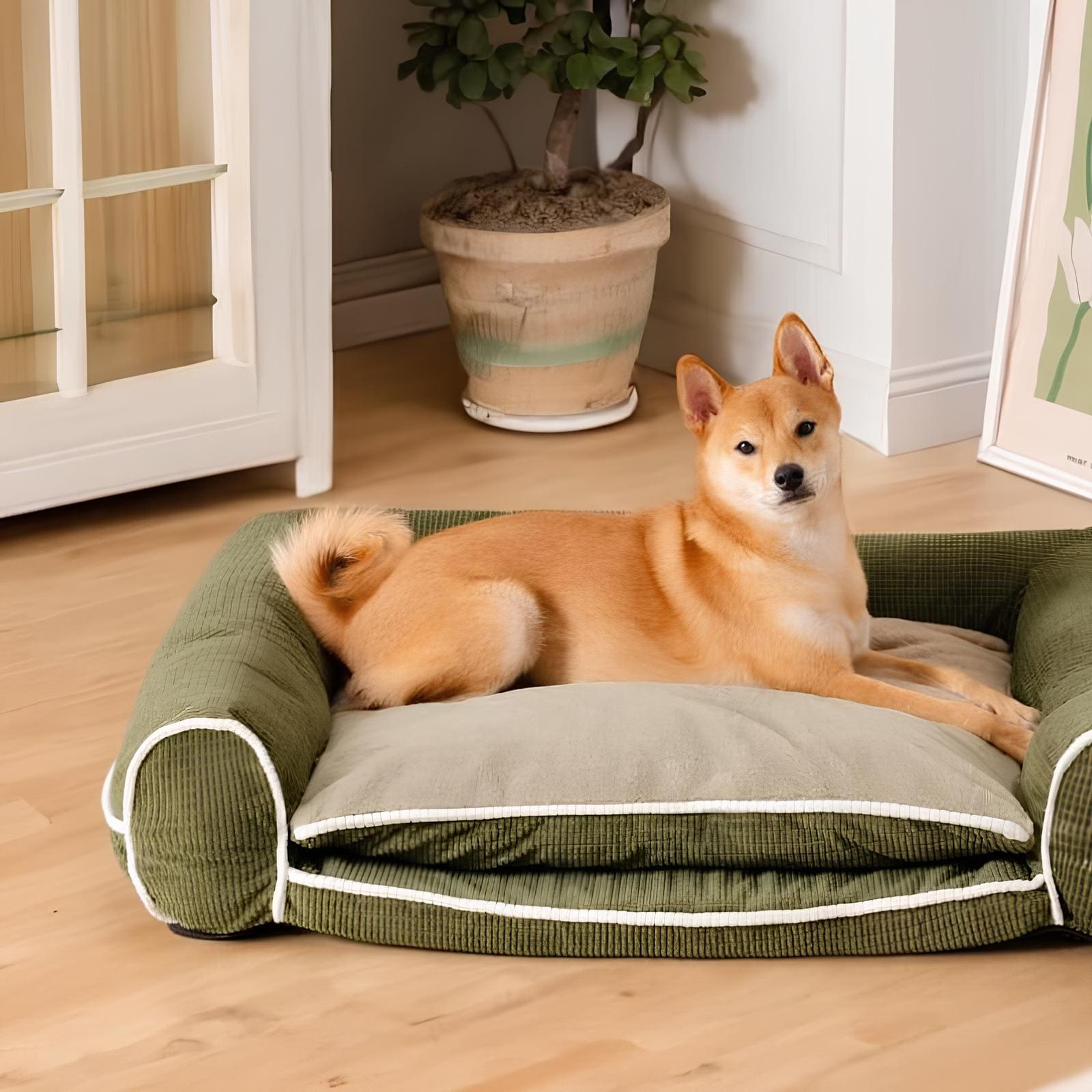 flanell-deluxe-orthopaedisches-hundebett-memory-schaum-komfort-joint-support-HappyHunde