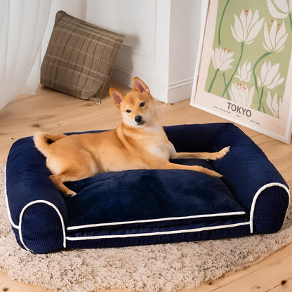 flanell-deluxe-orthopaedisches-hundebett-memory-schaum-komfort-joint-support-HappyHunde