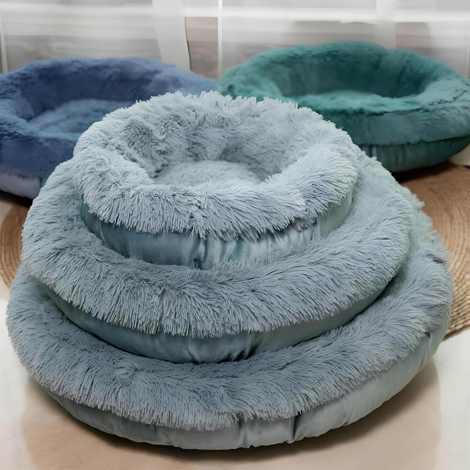 fluffynest-rundes-kuschelbett-fuer-hunde-flauschig-komfortable-sicherheit-happyhunde