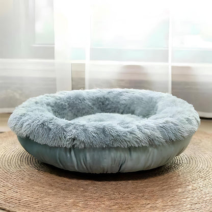 fluffynest-rundes-kuschelbett-fuer-hunde-flauschig-komfortable-sicherheit-happyhunde