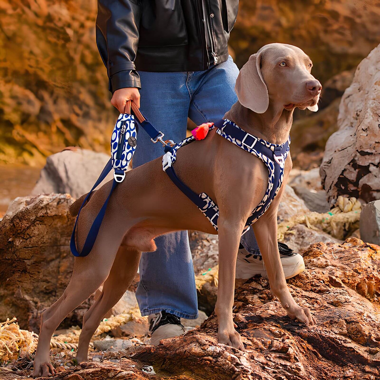 Anti-Zug Hundegeschirr - Sicheres Geh-Set mit Tasche