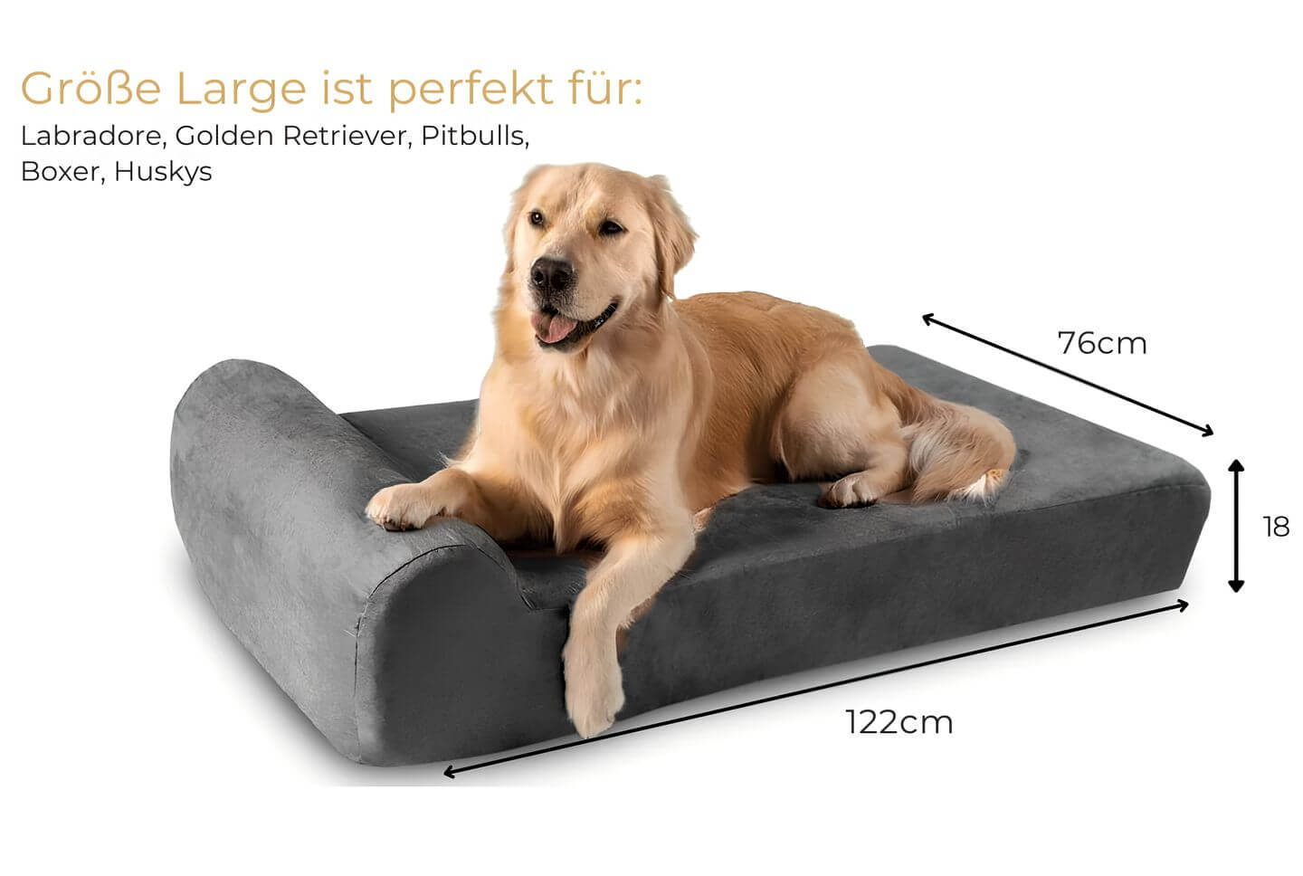 HappyHunde - Orthopädisches Hundebett für große Hunde