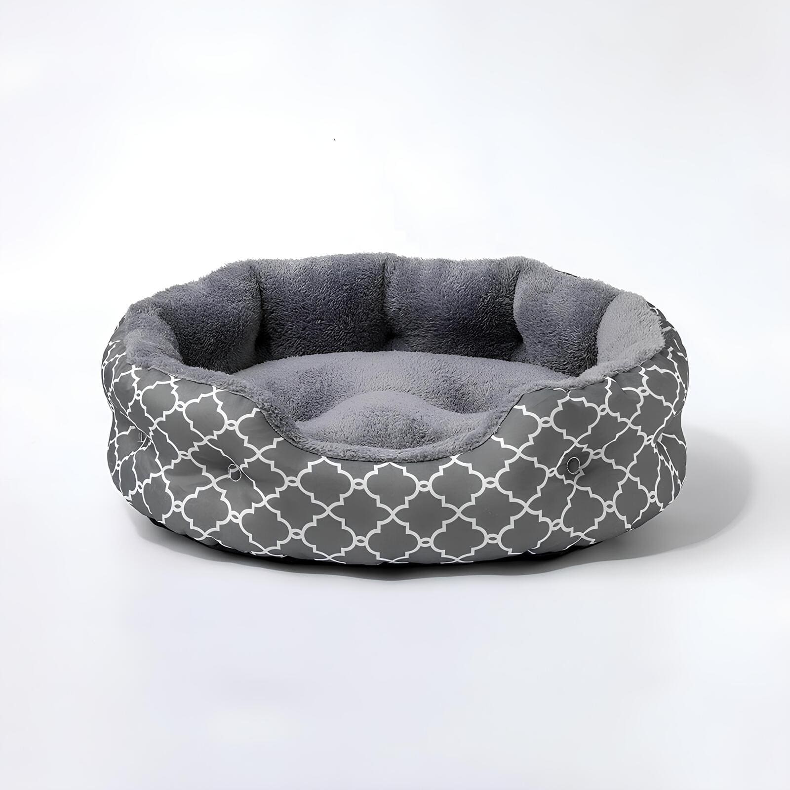 luxury-hundebett-komfortable-oase-happyhunde-grau-beige-klein-mittel-gross