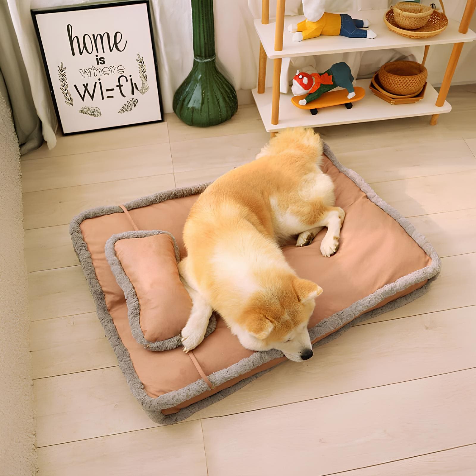 luxushund-retro-hundebett-mit-kissen-komfortables-hundeschlafplatz-pflegeleicht-leder-design-happyhunde