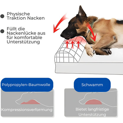 Orthopädisches Hundebett - Vollständig unterstützendes Bett aus Kunstfell und Wildleder