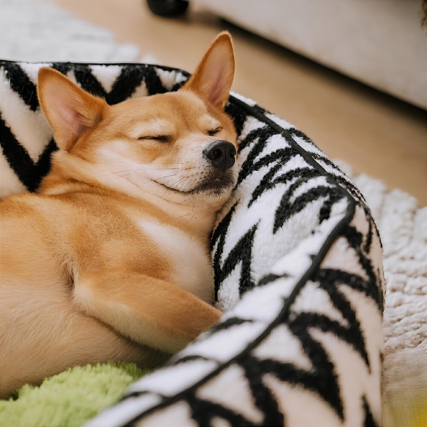 plüsch-hundebett-chevron-stil-komfort-kuschelig-waschbar-geborgenheit-happyhunde