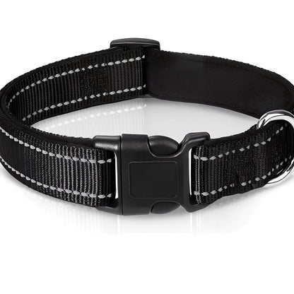 Reflektierendes Hundehalsband - Verstellbares Sicherheits-Nylonhalsband