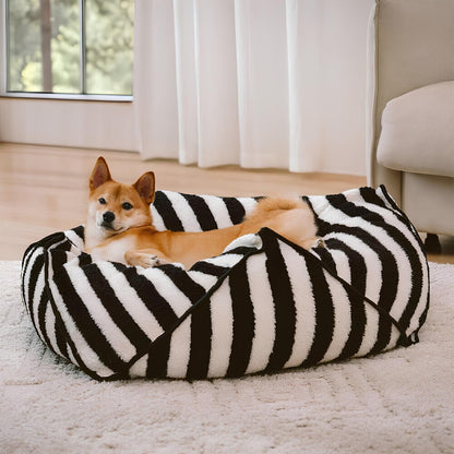 streifenmuster-hundebett-polygonal-trendy-sitzsack-bequem-hund-happyhunde