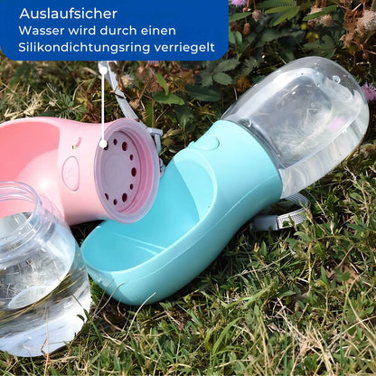 Tragbare Hunde-Wasserflasche - Auslaufsichere Trinkflasche für unterwegs