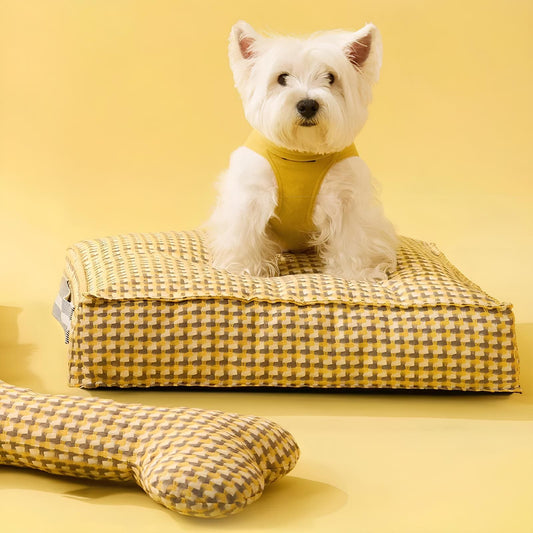 waffeltraume-beruhigendes-hundebett-waffel-design-kuschelig-komfortabel-beige-grau-fur-hunde-happyhunde